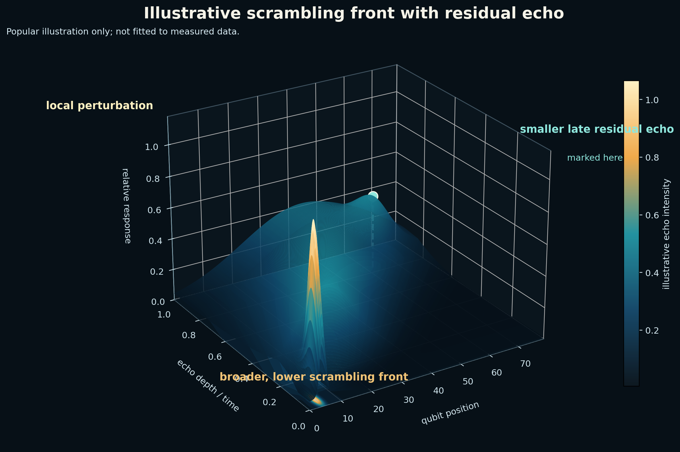Illustration of a local pulse spreading and leaving a residual echo